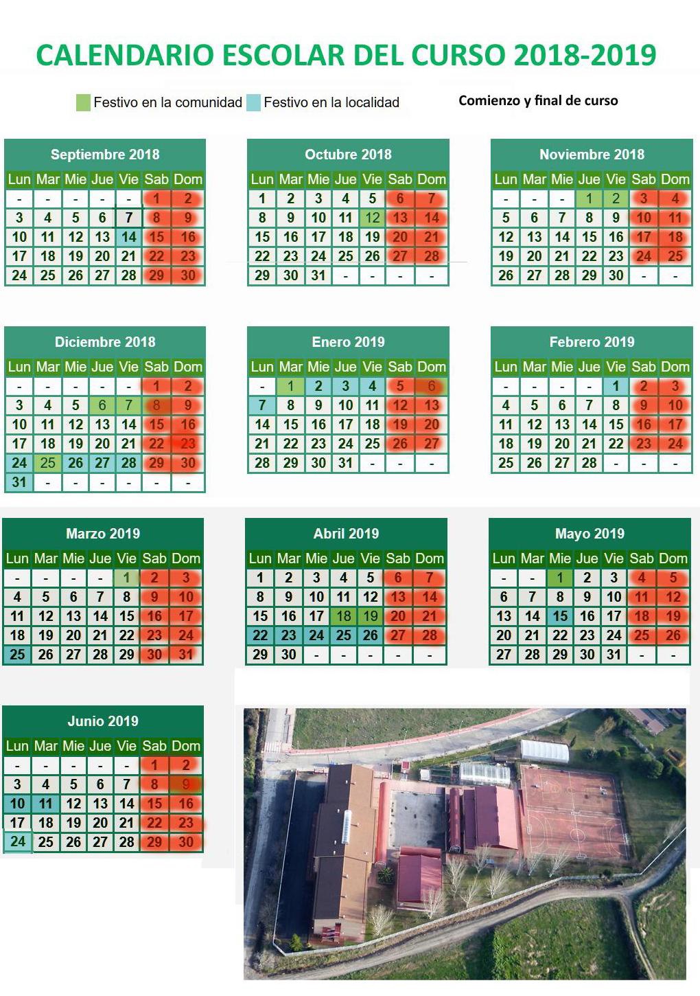 CALENDARIO ESCOLAR 2018-2019